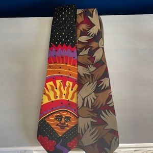 2 The Beatles Ties “Good Day Sunshine” “I Want To Hold Your Hand”